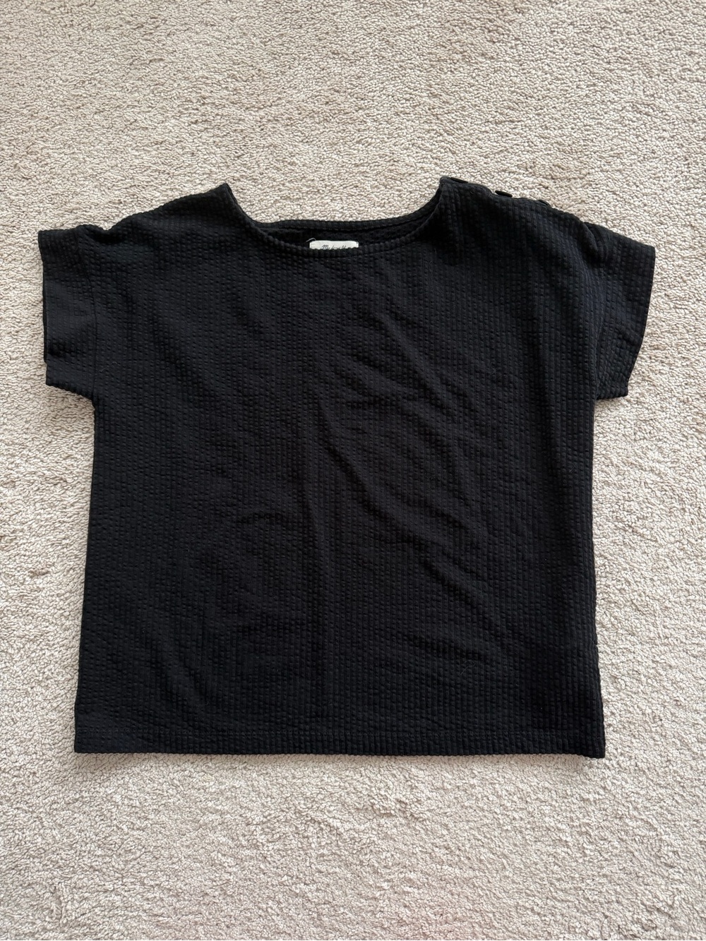 Madewell Black Textured Short Sleeve Tee